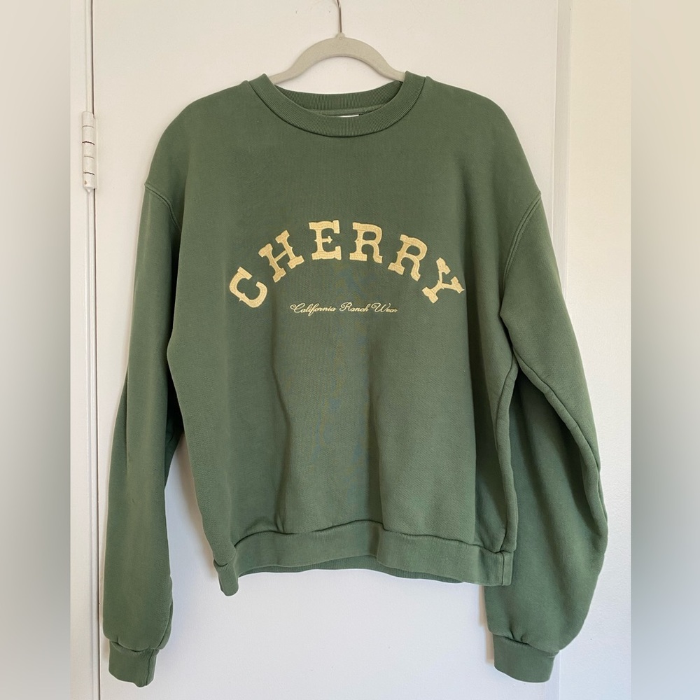 NWOT Cherry LA California Ranch Wear green sweatshirt